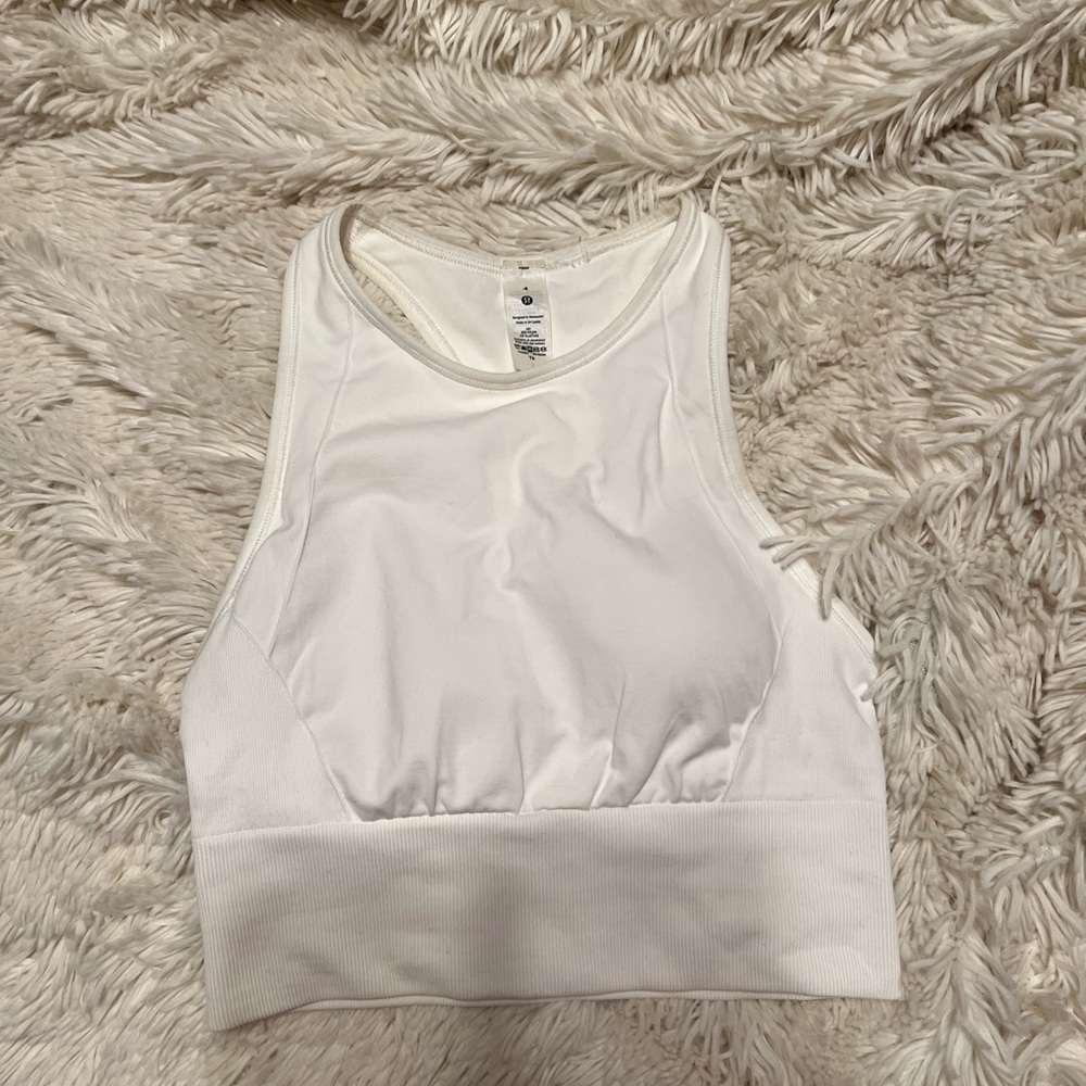 White Lululemon sports bra